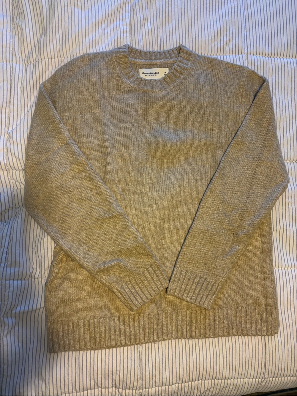 Abercrombie & Fitch Men's Crewneck Sweater - Light Brown Heather